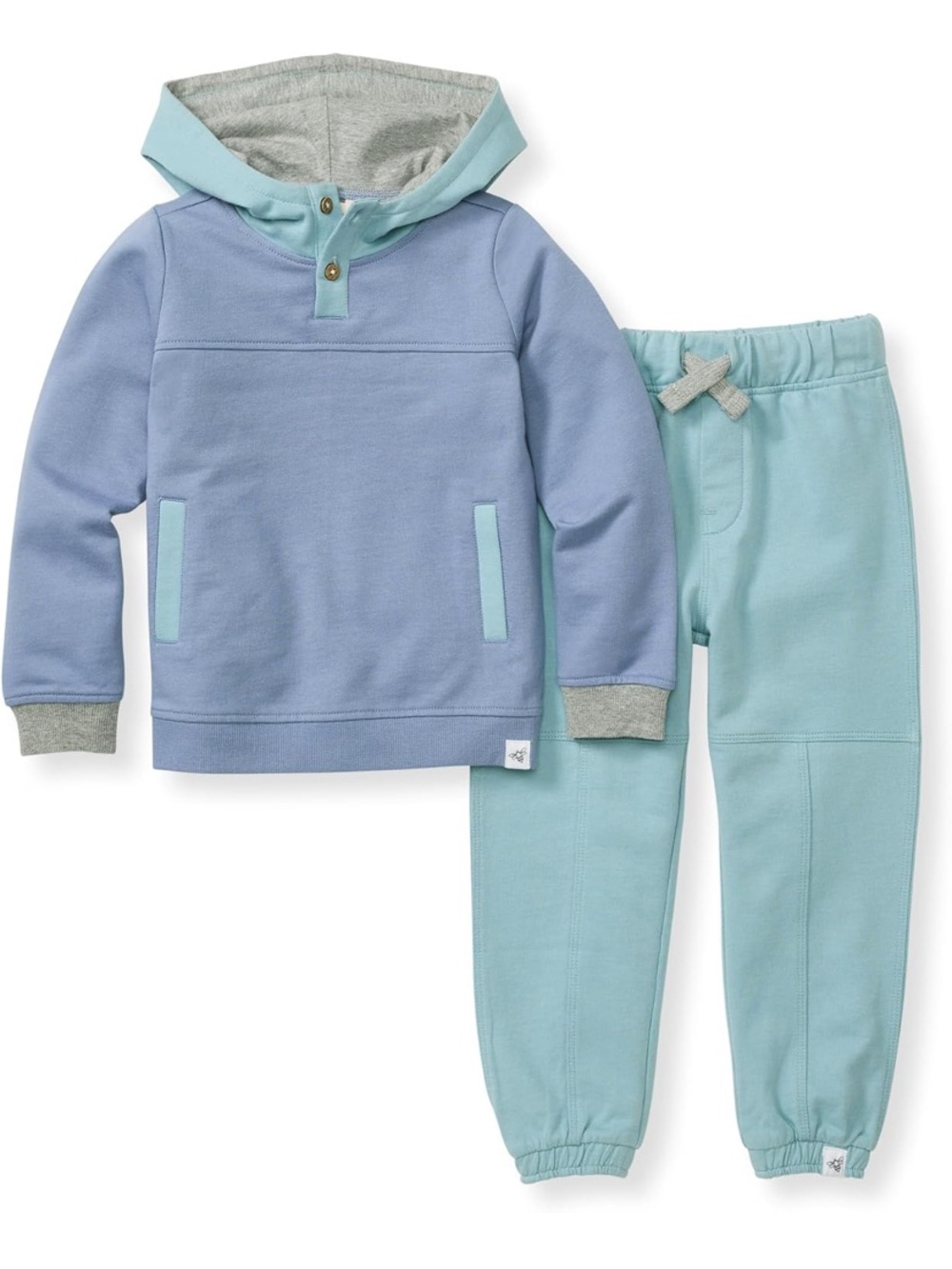 Burt’s Bees Baby Two-Tone Blue Hoodie & Jogger Set
